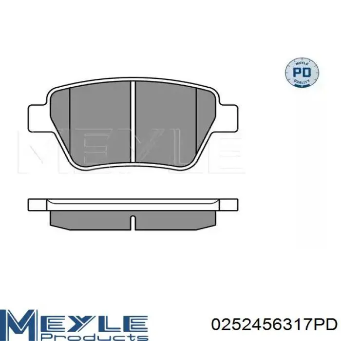 0252456317PD Meyle Okładziny (klocki) do hamulców tarczowych tylne