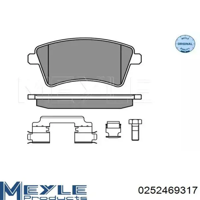 Klocki hamulcowe przednie tarczowe Meyle 0252469317 cena, od 25,78 USD