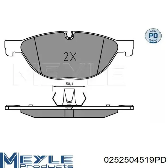 0252504519PD Meyle klocki hamulcowe przednie tarczowe