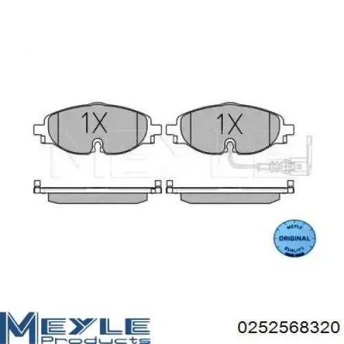 Klocki hamulcowe przednie tarczowe Meyle 0252568320 cena, od 40,23 USD