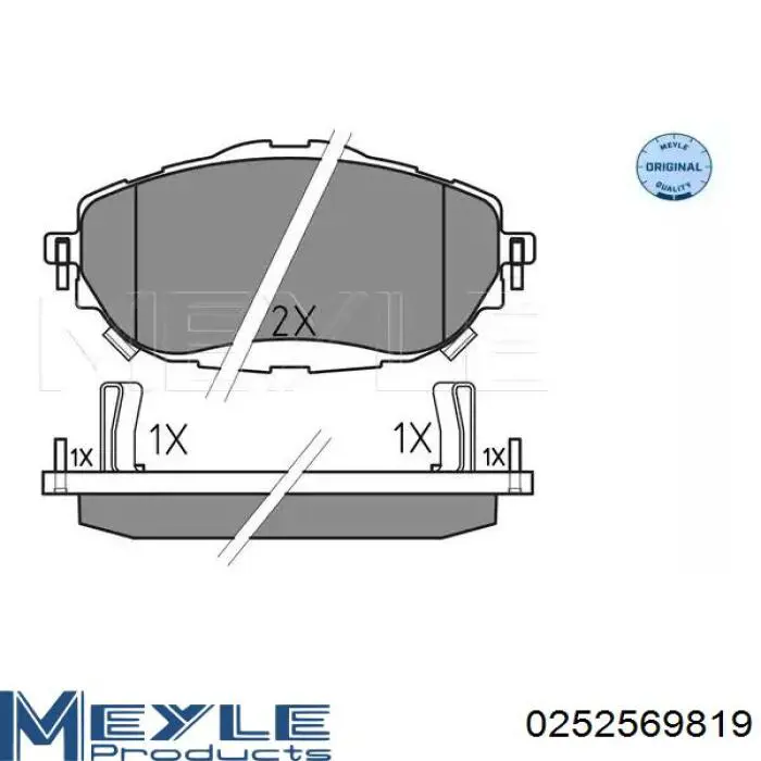 025 256 9819 Meyle klocki hamulcowe przednie tarczowe