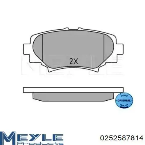Okładziny (klocki) do hamulców tarczowych tylne Meyle 0252587814 cena, od 25,06 USD