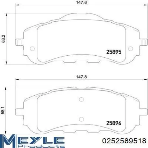 Do koszyka 1610428780 Peugeot/Citroen Klocki hamulcowe przednie tarczowe