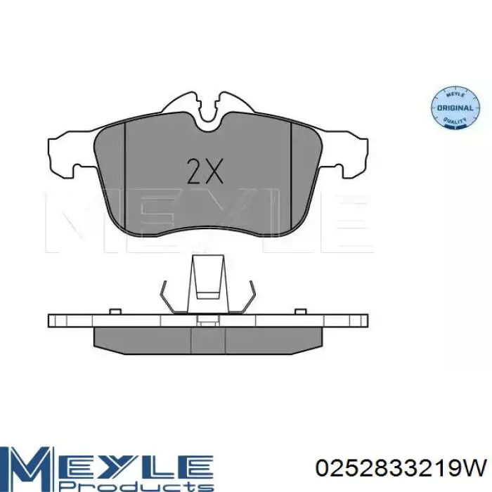 Do koszyka 0252833219W Meyle Klocki hamulcowe przednie tarczowe