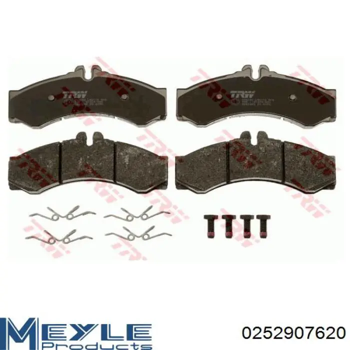 Klocki hamulcowe przednie tarczowe Meyle 0252907620 cena, od 24,51 USD