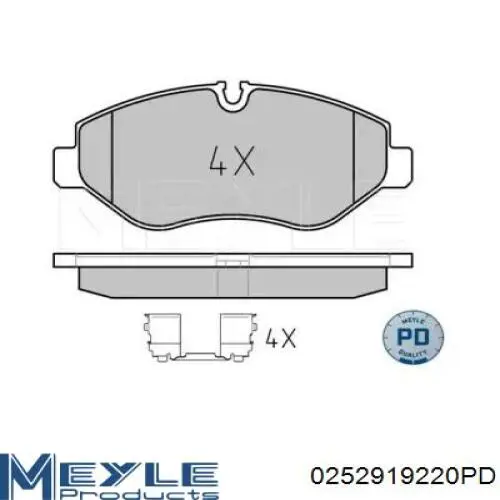 Klocki hamulcowe przednie tarczowe Meyle 0252919220PD cena, od 29,59 USD