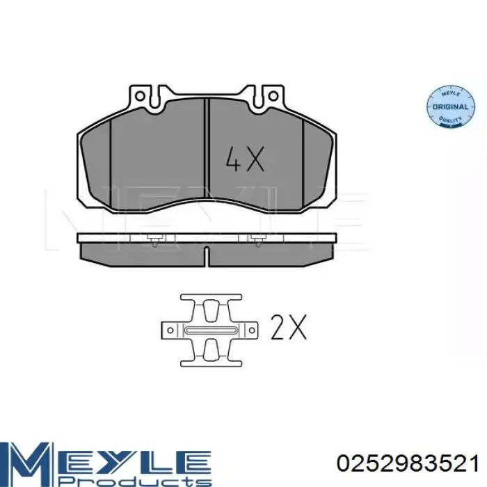 Okładziny (klocki) do hamulców tarczowych tylne Meyle 0252983521 cena, od 44,79 USD