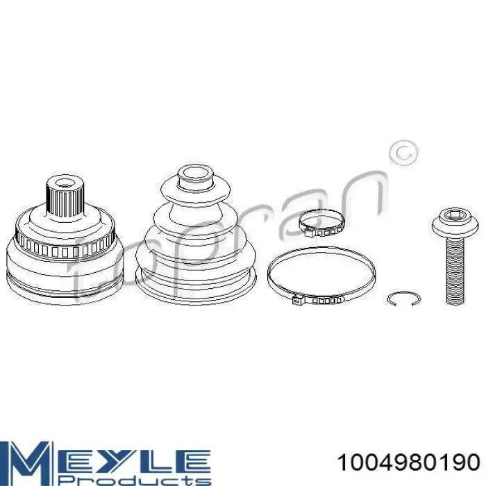 Przegub homokinetyczny przedni zewnętrzny Meyle 1004980190 cena, od 40,05 USD