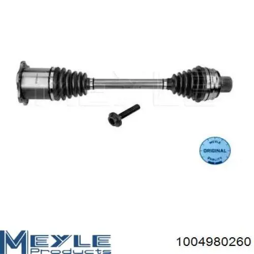 Półoś napędowa przednia Meyle 1004980260 cena, od 165,02 USD