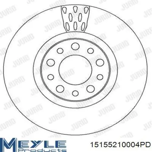 Tarcza hamulcowa przednia Meyle 15155210004PD cena, od 60,14 USD