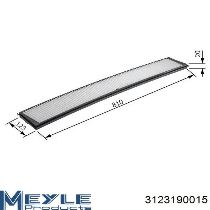 Do koszyka 3123190015 Meyle Filtr kabiny