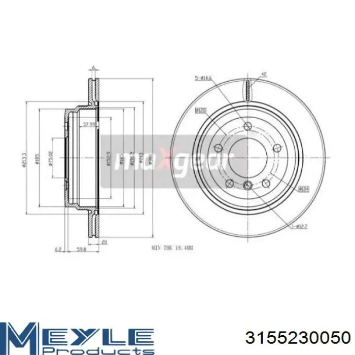 315 523 0050 Meyle tarcza hamulcowa tylna