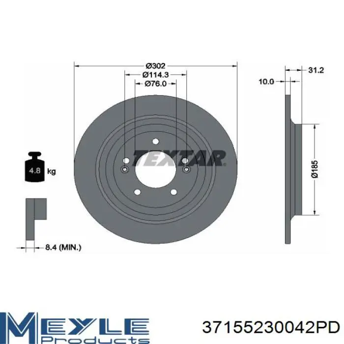 Tarcza hamulcowa tylna Hyundai/Kia 58411D3700 cena, od 48,82 USD