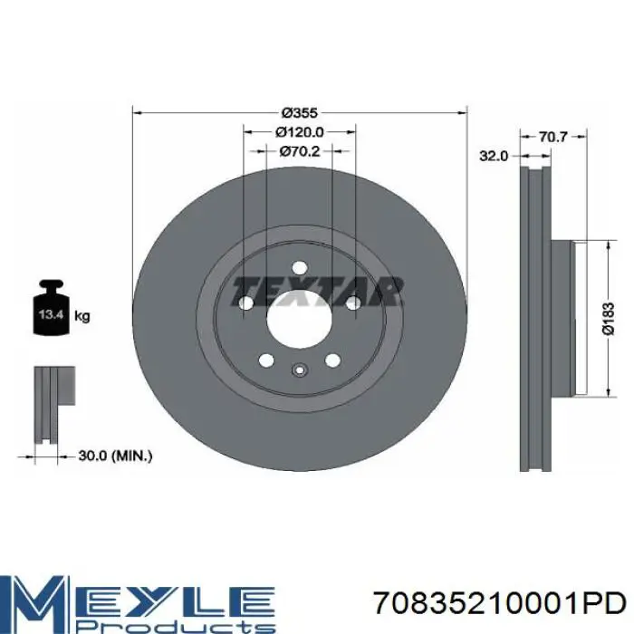 Tarcza hamulcowa przednia 102509900B Tesla Motors