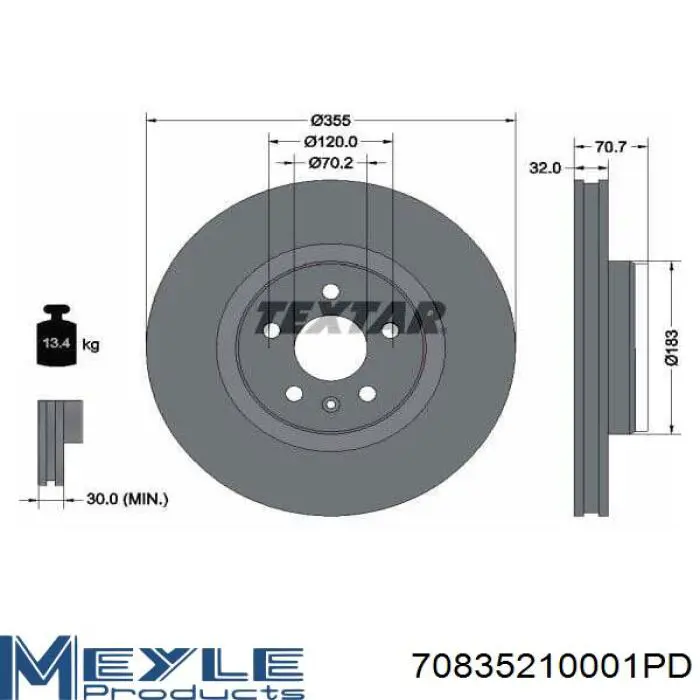 Tarcza hamulcowa przednia Tesla Motors 102509900B