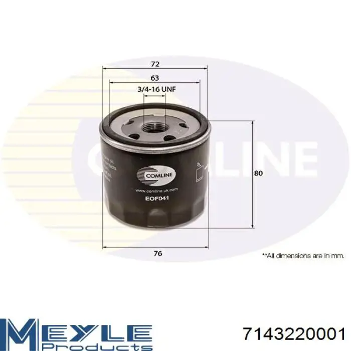 Do koszyka 7143220001 Meyle Filtr oleju