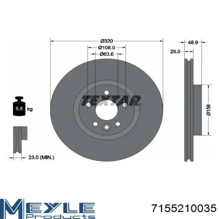 7155210035 Meyle tarcza hamulcowa przednia