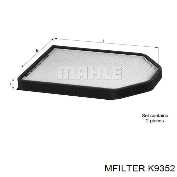 Filtr kabiny Mfilter K9352 cena, od 26,70 USD