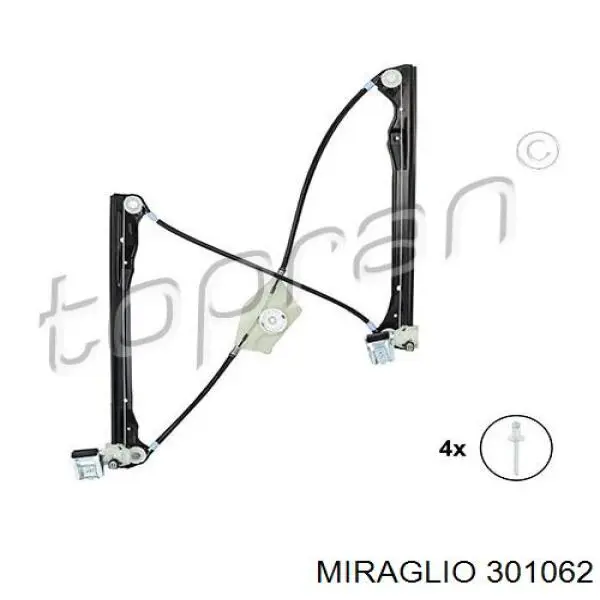 Mechanizm podnoszenia szyby drzwi przednich lewych Miraglio 301062 cena, od 91,64 USD