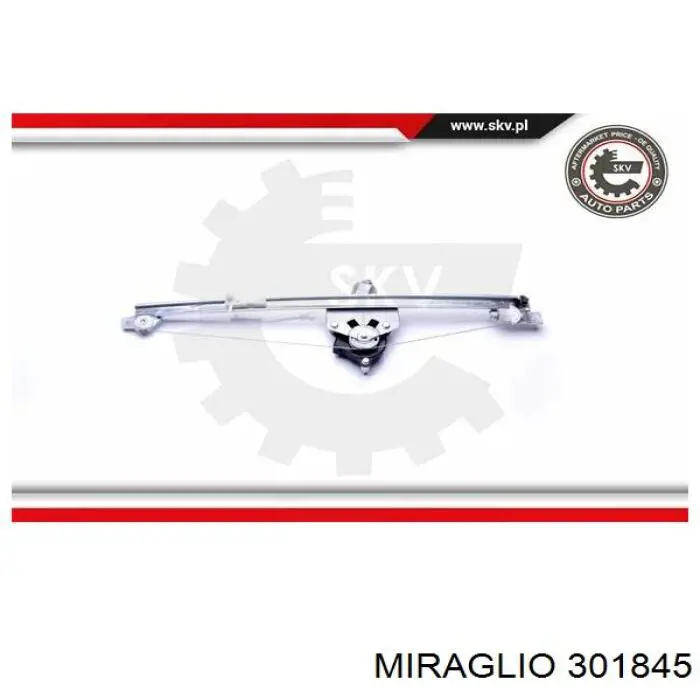 Mechanizm podnoszenia szyby drzwi przednich lewych Miraglio 301845 cena, od 65,79 USD