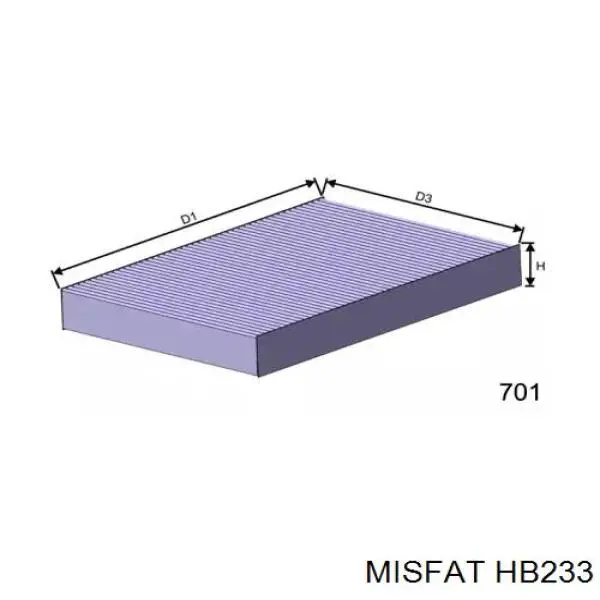 HB233 Misfat Filtr kabiny