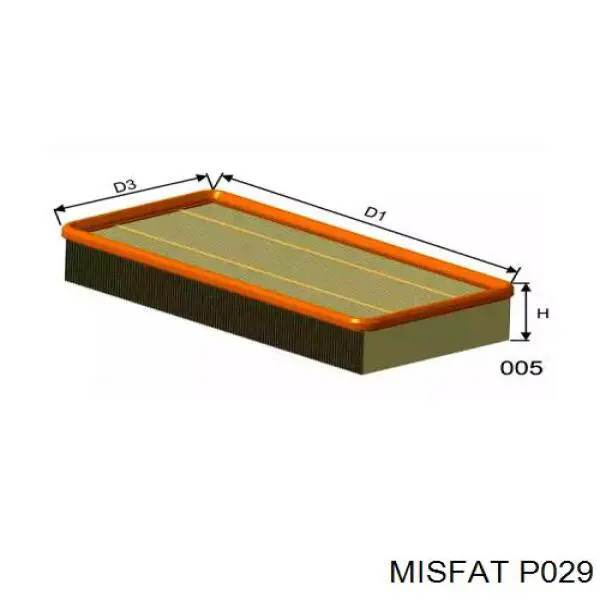 Filtr powietrza Misfat P029 cena, od 9,68 USD