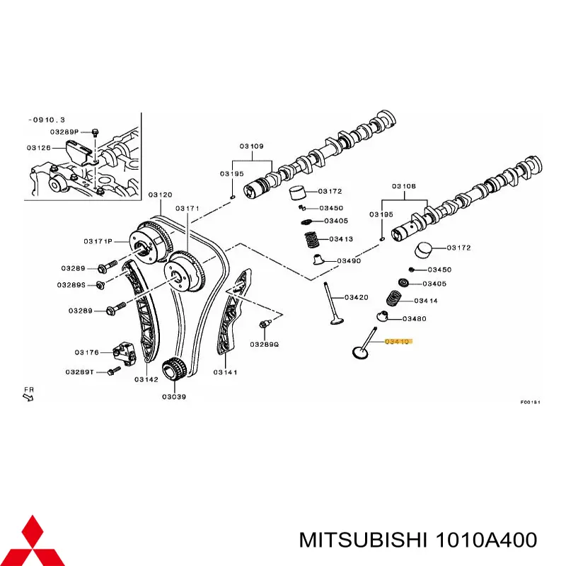 1010A400 Mitsubishi Zawór dolotowy/ssący