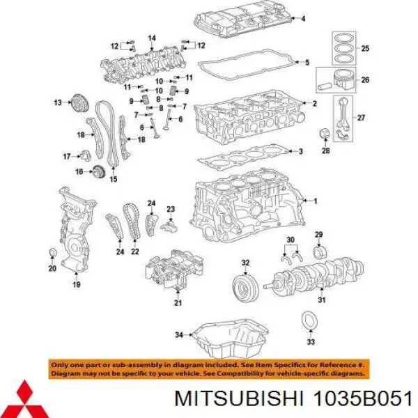 1035B051 Mitsubishi Pokrywa zaworowa