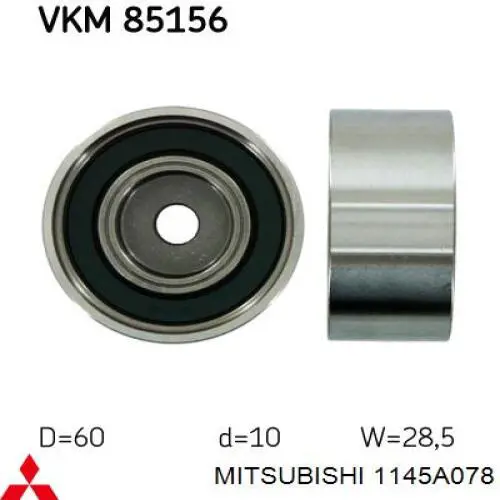 Rolka prowadząca kierunkowa paska rozrządu Mitsubishi 1145A078 cena, od 25,41 USD