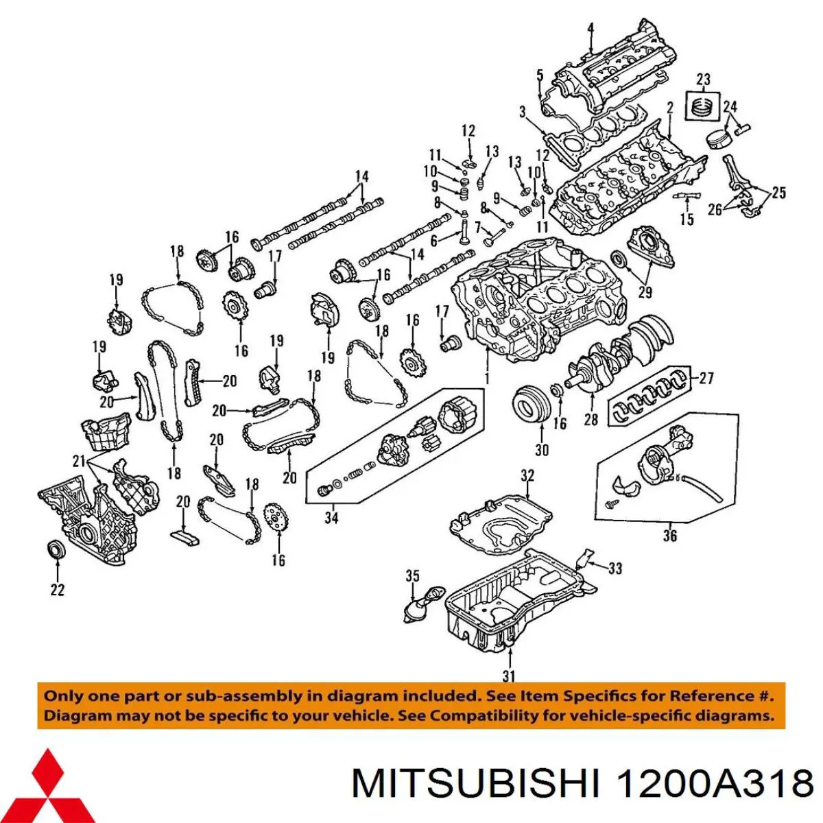 Do koszyka 1200A318 Mitsubishi Miska olejowa silnika, dolna część
