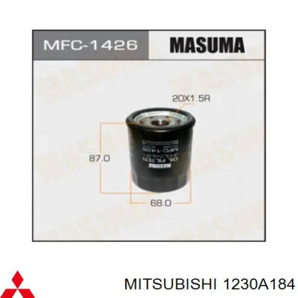 Filtr oleju Mitsubishi 1230A184 cena, od 6,67 USD
