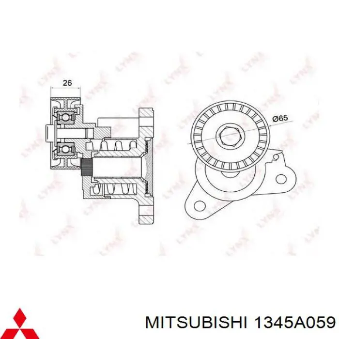 Napinacz paska napędowego Mitsubishi 1345A059 cena, od 73,87 USD