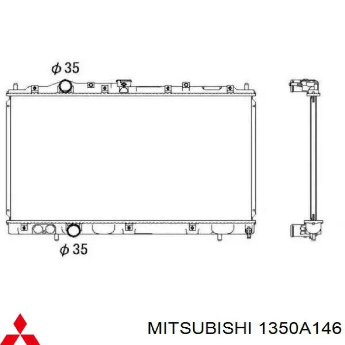 Chłodnica silnika Mitsubishi 1350A146 cena, od 174,35 USD