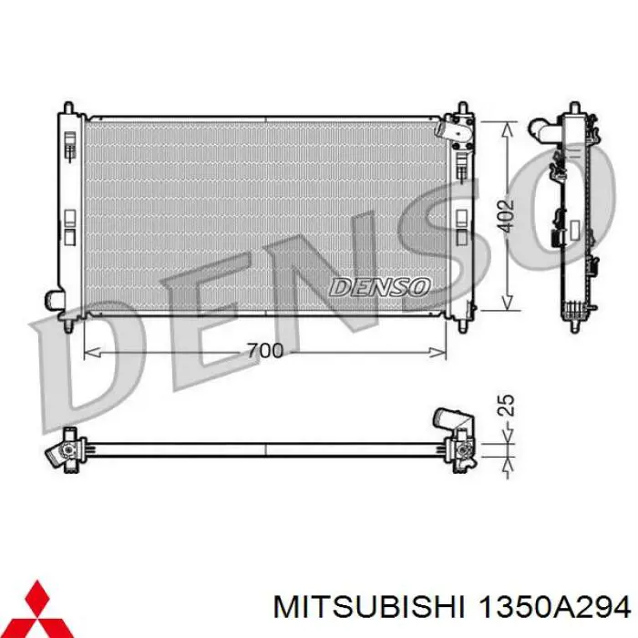 Chłodnica silnika Mitsubishi 1350A294 cena, od 111,50 USD