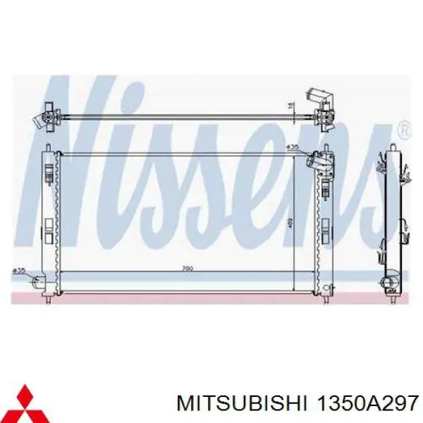 Chłodnica silnika Mitsubishi 1350A297 cena, od 100,69 USD