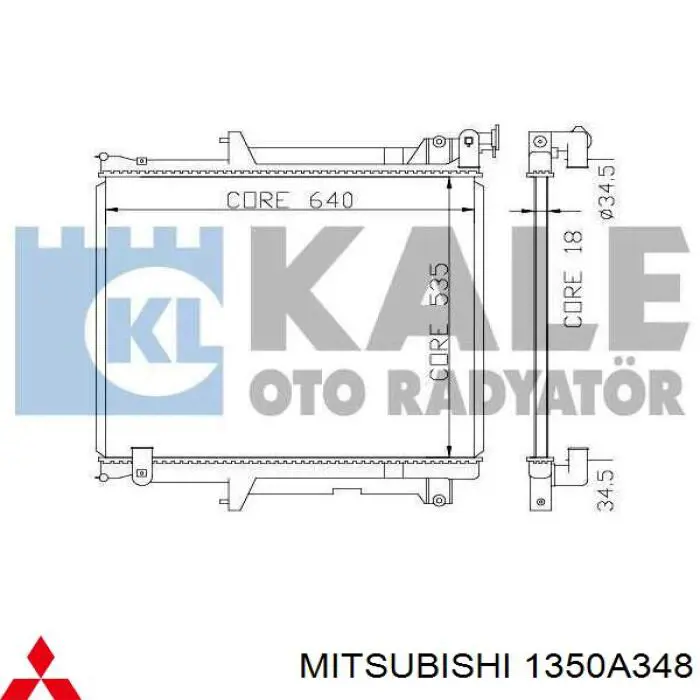 Do koszyka 1350A348 Mitsubishi Chłodnica silnika