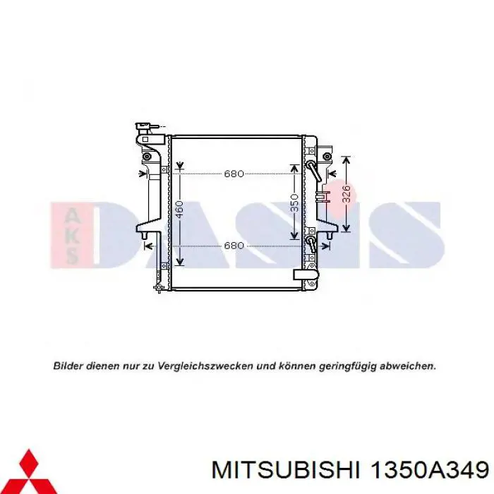 Do koszyka 1350A349 Mitsubishi Chłodnica silnika