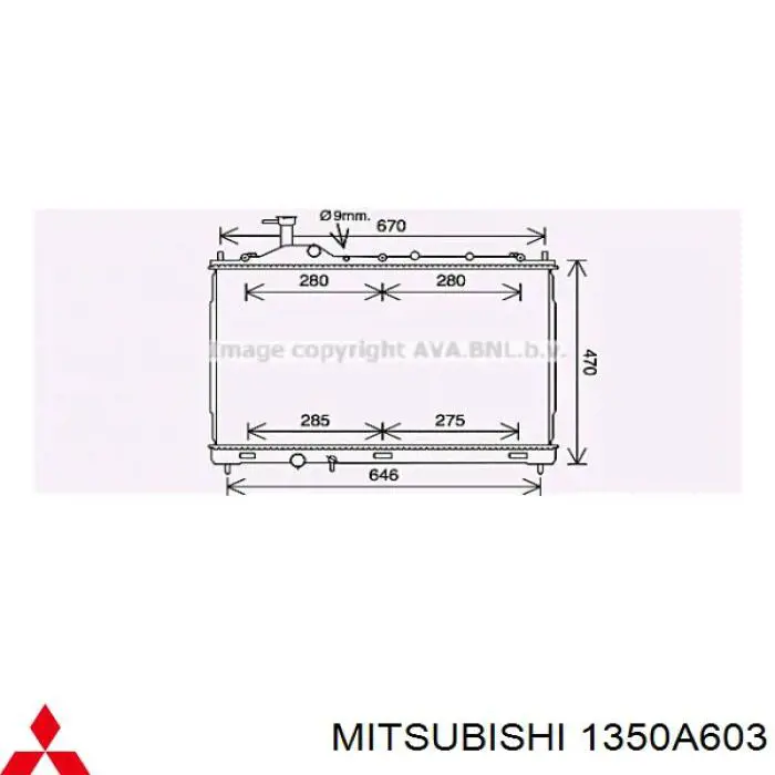 1350A603 Mitsubishi Chłodnica silnika