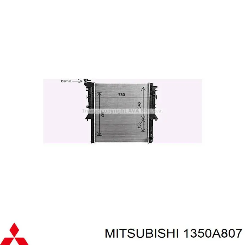 1350A807 Mitsubishi Chłodnica silnika