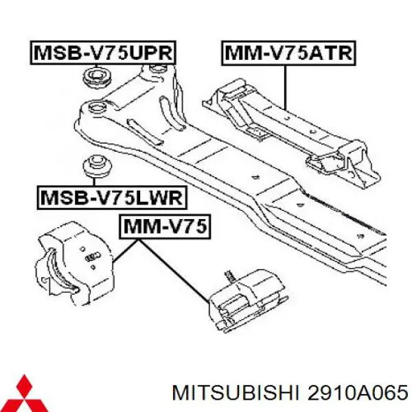 2910A065 Mitsubishi Tuleja (poduszka) przedniej belki