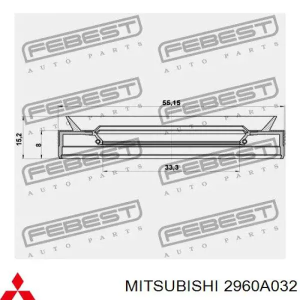 Uszczelniacz półosi lewej mostu przedniego Mitsubishi 2960A032 cena, od 8,84 USD