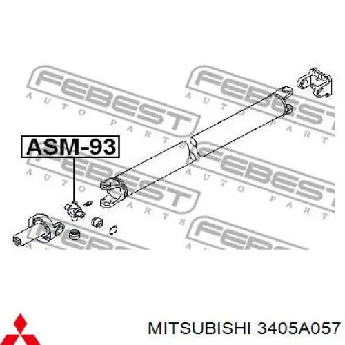 Krzyżak wału Cardana tylnego Mitsubishi 3405A057 cena, od 19,35 USD