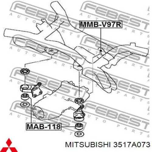 Wspornik (trawers) tylnego reduktora lewy Mitsubishi 3517A073 cena, od 34,68 USD