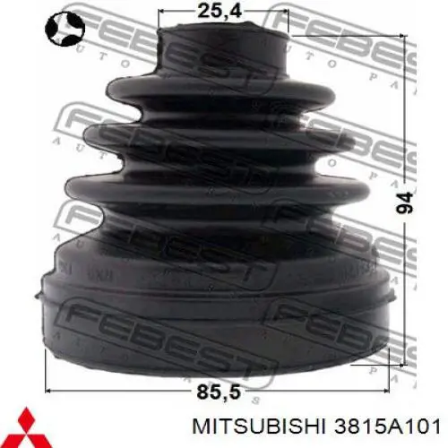 Do koszyka 3815A101 Mitsubishi Przegub homokinetyczny wewnętrzny przedni lewy