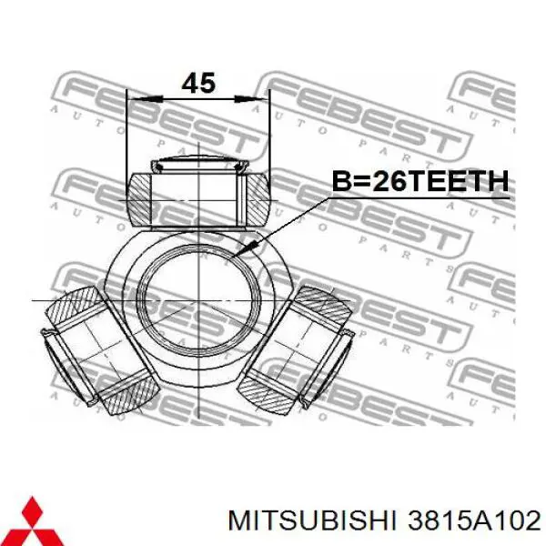 3815A102 Mitsubishi Przegub homokinetyczny wewnętrzny przedni prawy