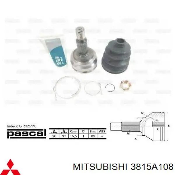 3815A108 Mitsubishi Półoś napędowa przednia prawa
