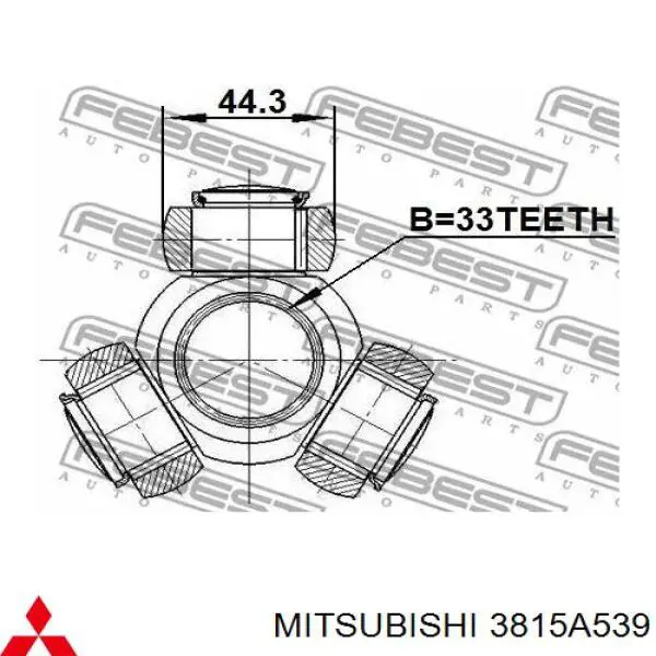 3815A539 Mitsubishi Półoś napędowa przednia lewa