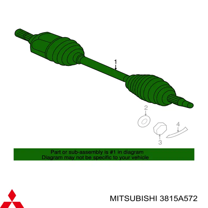 Do koszyka 3815A572 Mitsubishi Półoś napędowa przednia prawa