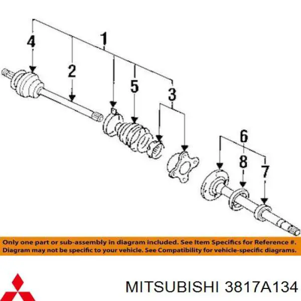 Do koszyka 3817A134 Mitsubishi Osłona przegubu homokinetycznego półosi przedniej zewnętrzna