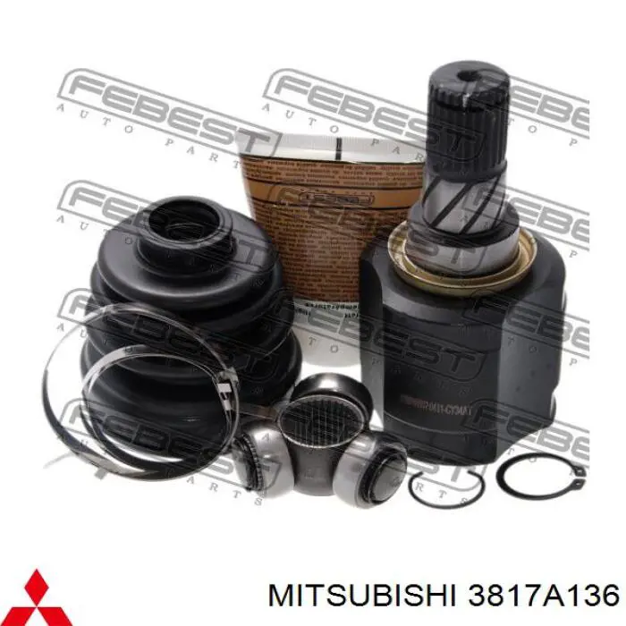 Przegub homokinetyczny wewnętrzny przedni prawy Mitsubishi 3817A136 cena, od 61,52 USD